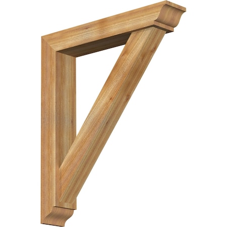 Ekena Millwork Traditional Traditional Rough Sawn Bracket w/ Offset Brace, Western Red Cedar, 6"W x 32"D x 38"H BKT0604X32X38TRA01RWR